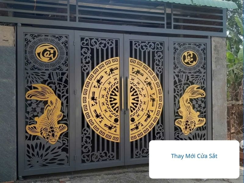 Thay mới cửa sắt đẹp và chắc chắn.