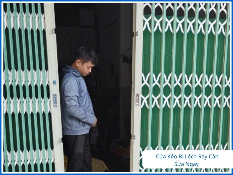 Cửa kéo bị lệch ray cần sửa ngay tránh hỏng toàn bộ khung cửa