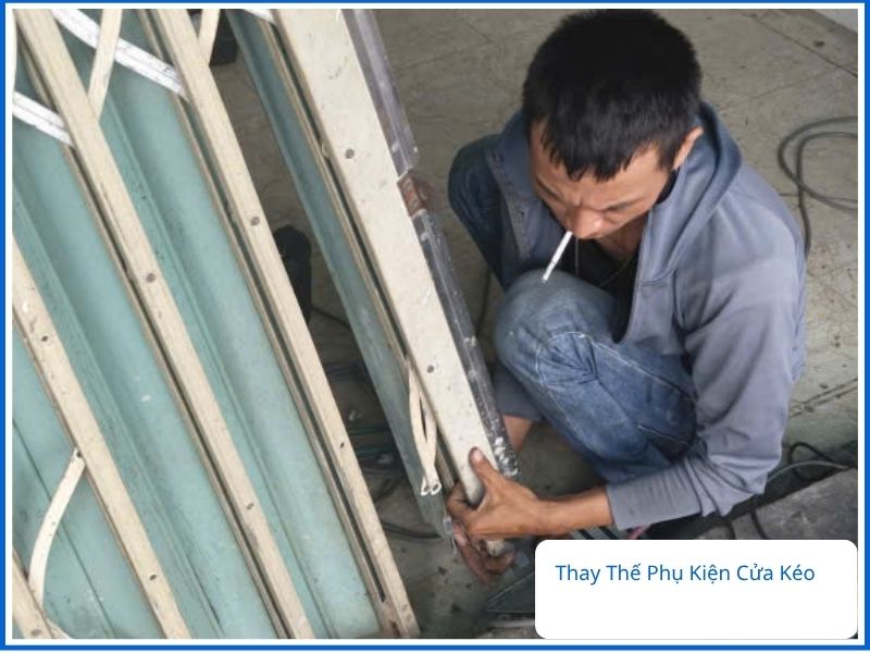 Thay thế phụ kiện cửa kéo chính hãng bánh xe đạn bạc